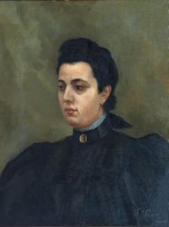 Signora. Olio su tela. Firmato (F. Lloret.) e datato (febbraio 97)