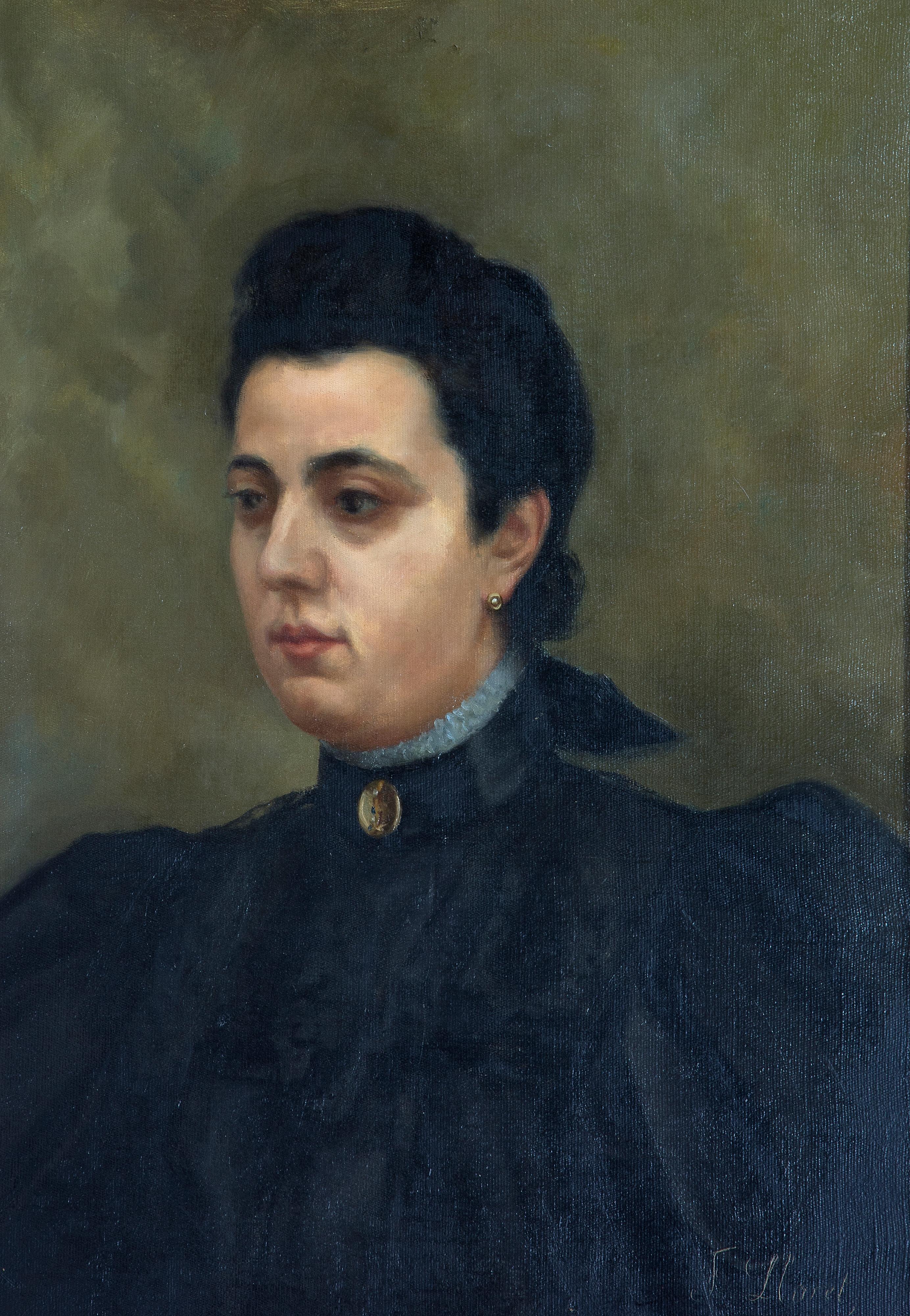 Autre Madame. Huile sur toile. Signé (F. Lloret.) et daté (février 97) en vente