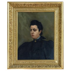 Madame. Huile sur toile. Signé (F. Lloret.) et daté (février 97)