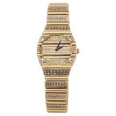 Lady Piaget "Polo" Full Diamonds 18 Carats Yellow Gold Watch
