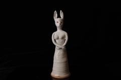 "Lady Rabbit" Ceramic Statue by renown famous Seigan Yamane