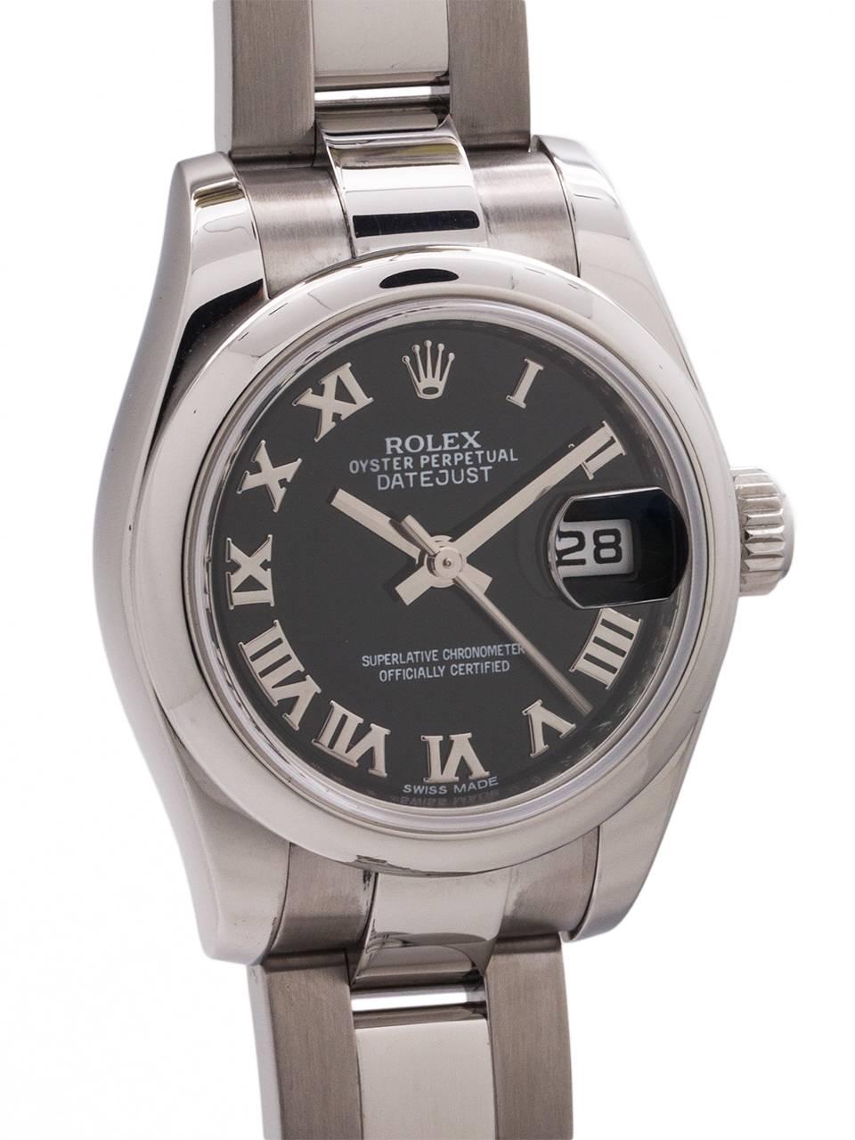 Rolex Ladies Stainless Steel Datejust Self Winding Wristwatch Ref 179160 In Excellent Condition For Sale In West Hollywood, CA