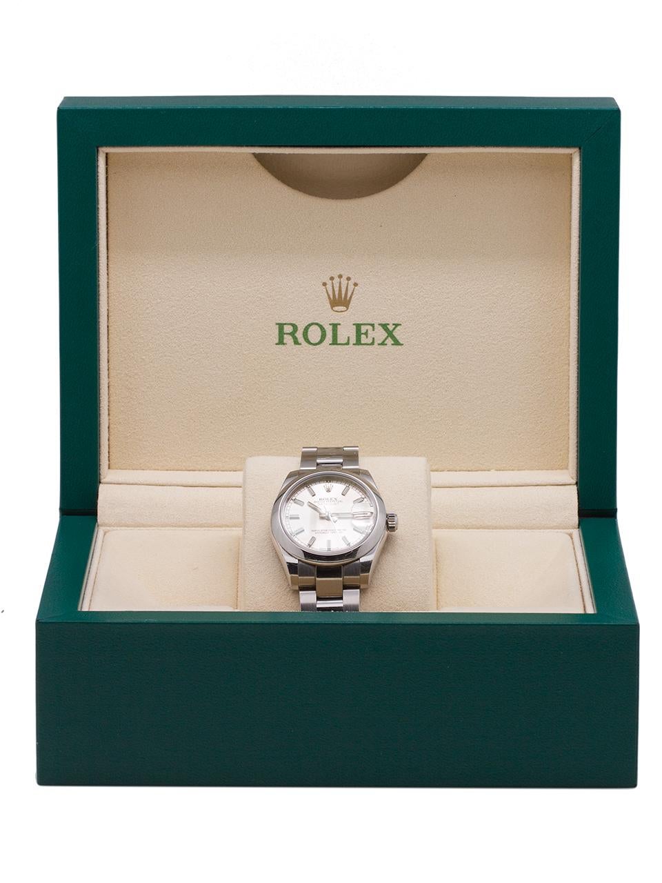 Lady Rolex Datejust Stainless Steel Ref 178240 circa 2015 Box and Papers For Sale 2