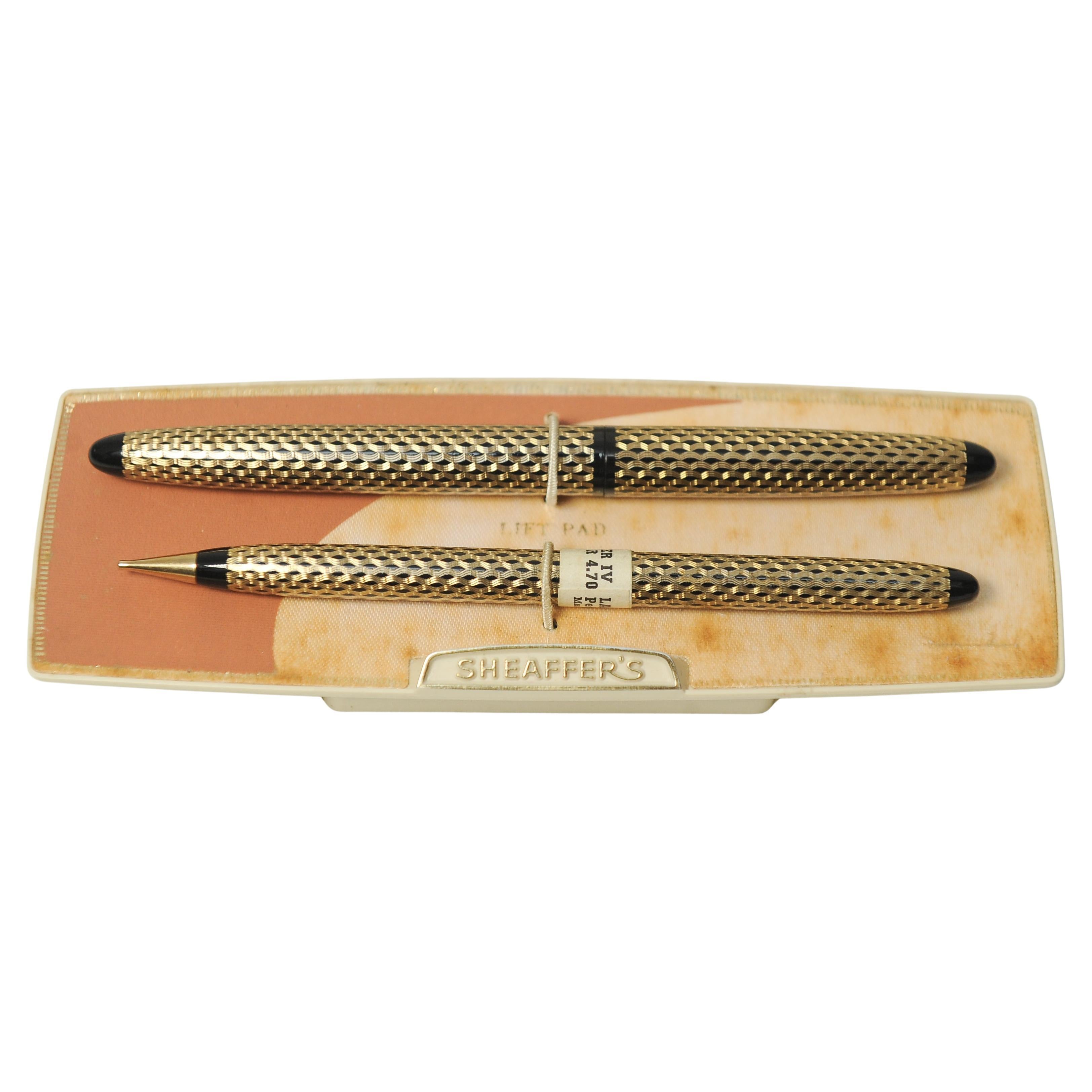 Lady Schaeffer Brunnenstift mit 14k Nib & Mechanischer Bleistift in Karton Set (Moderne der Mitte des Jahrhunderts) im Angebot