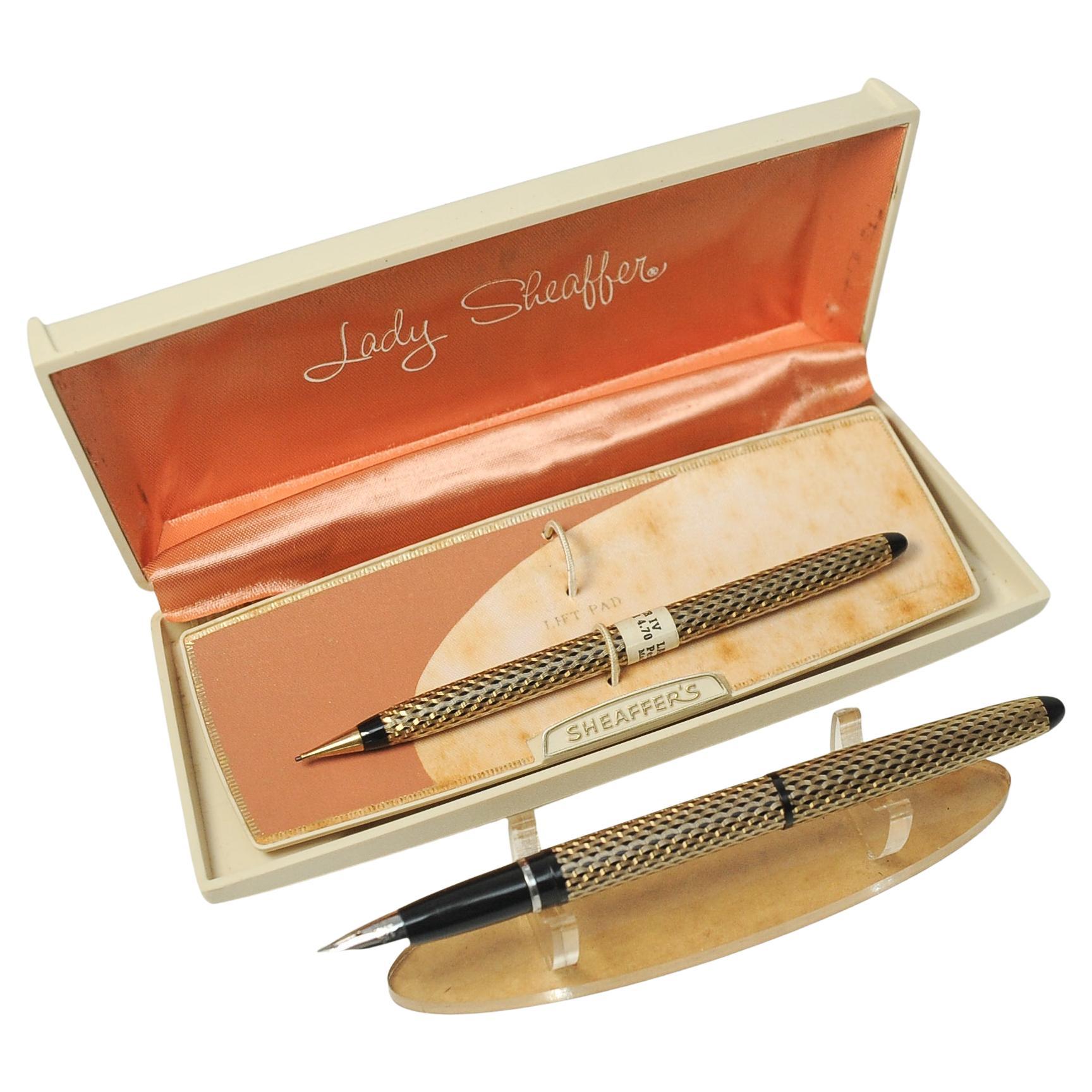 Lady Schaeffer Brunnenstift mit 14k Nib & Mechanischer Bleistift in Karton Set im Zustand „Gut“ im Angebot in Reading, Berkshire