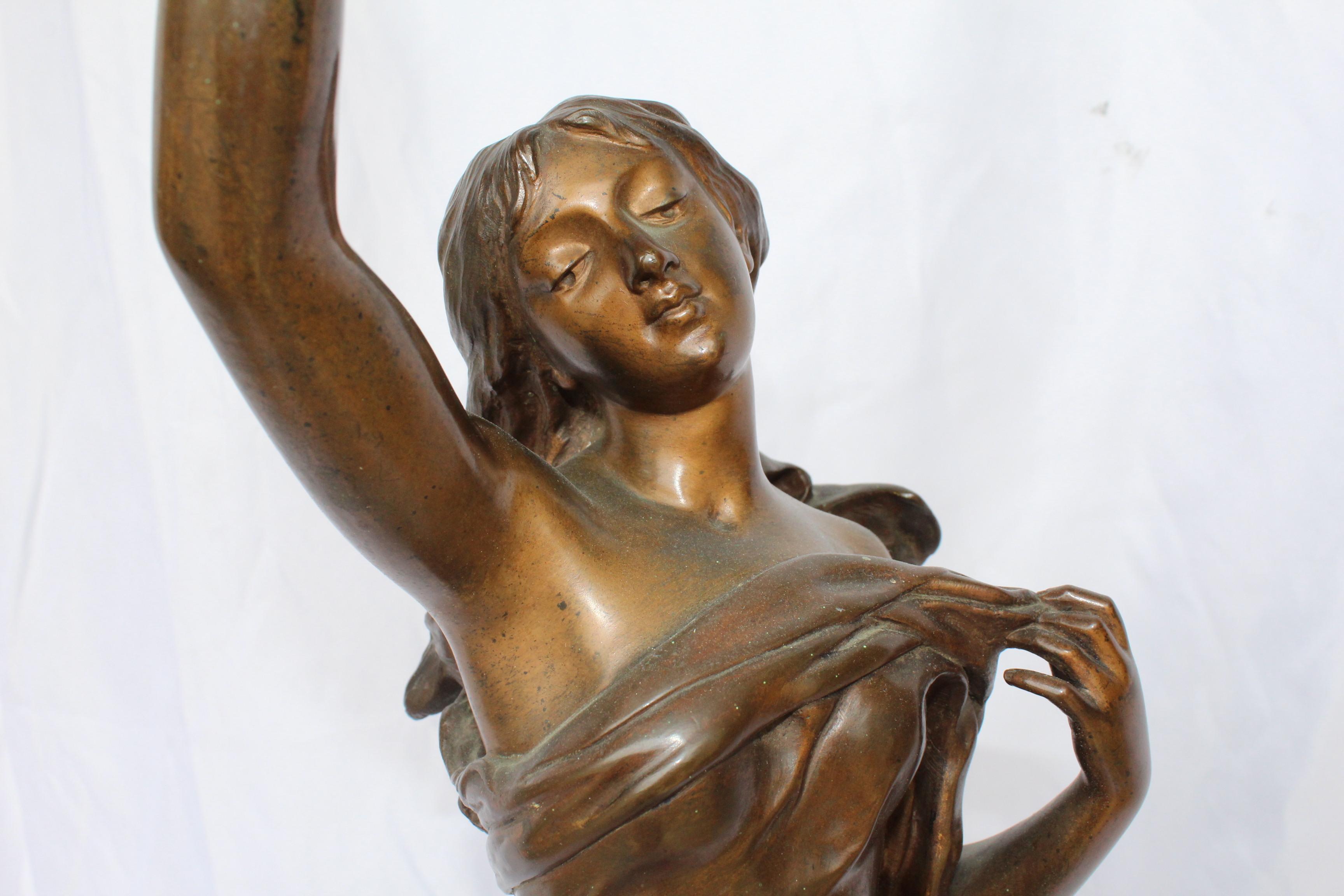 Lady Sculpture Antique Art Nouveau 3