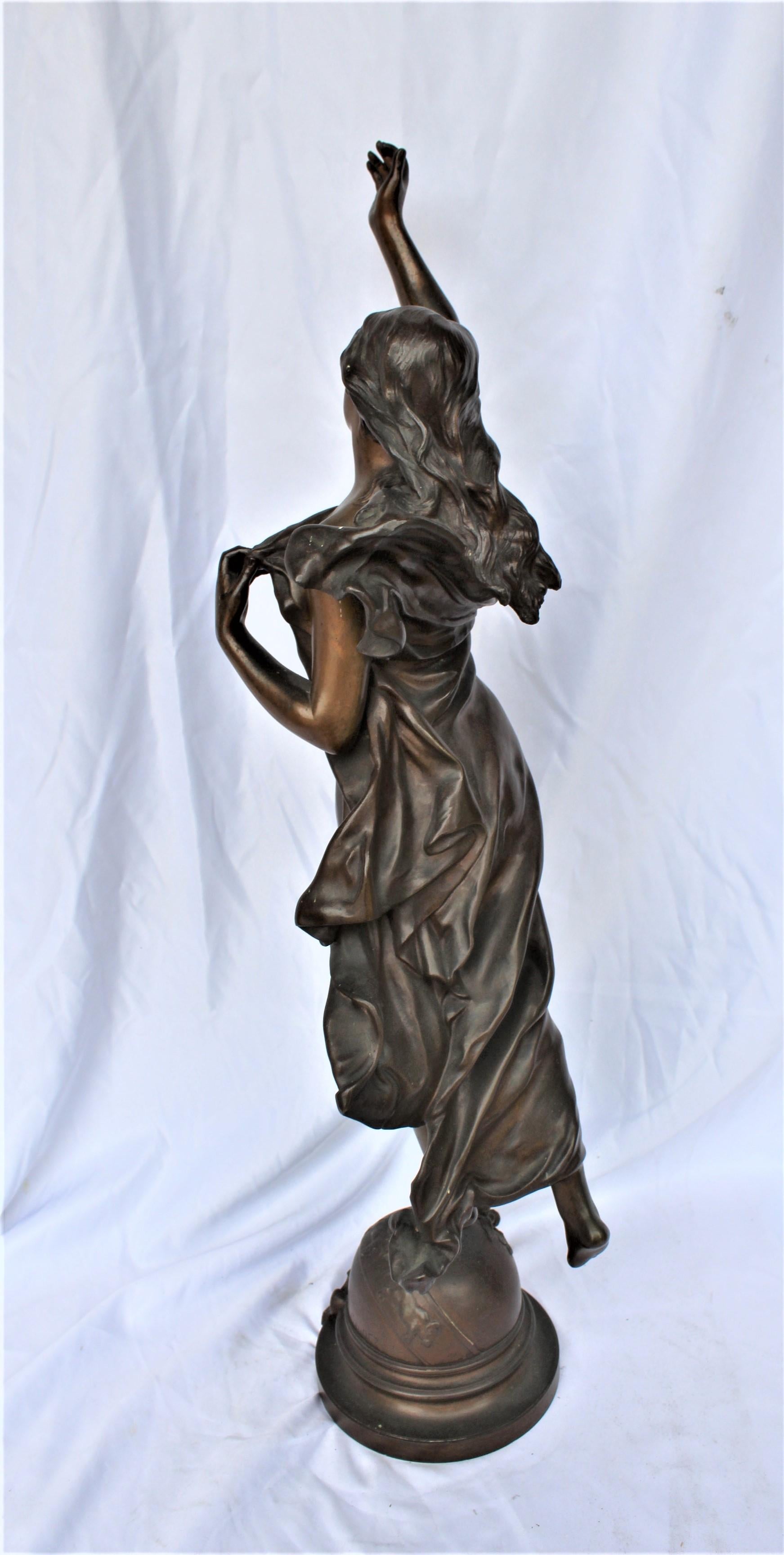 Late 19th Century Lady Sculpture Antique Art Nouveau