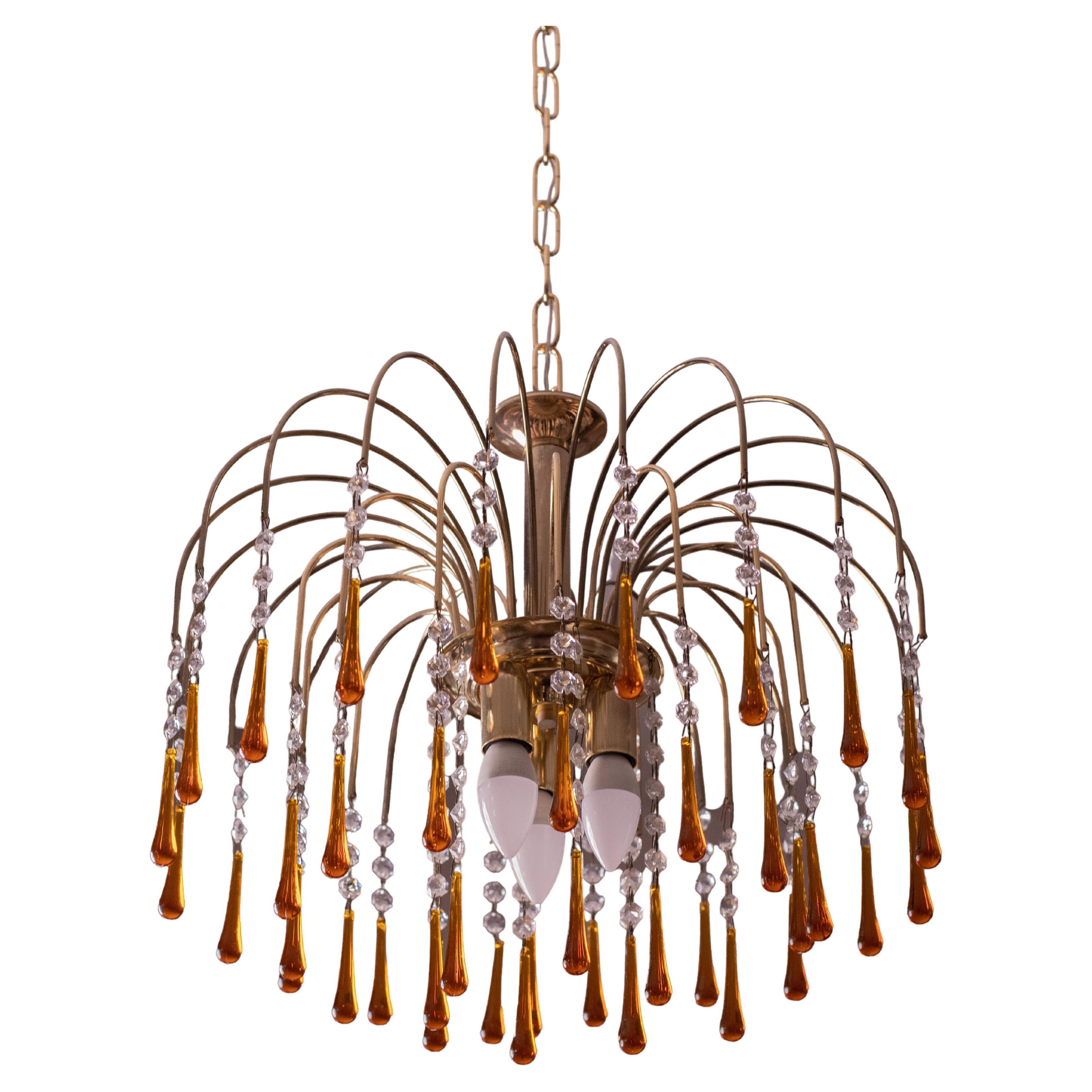 Lady Sophie, Amber Drops Chandelier, 1980s