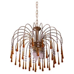 Vintage Lady Sophie, Amber Drops Chandelier, 1980s