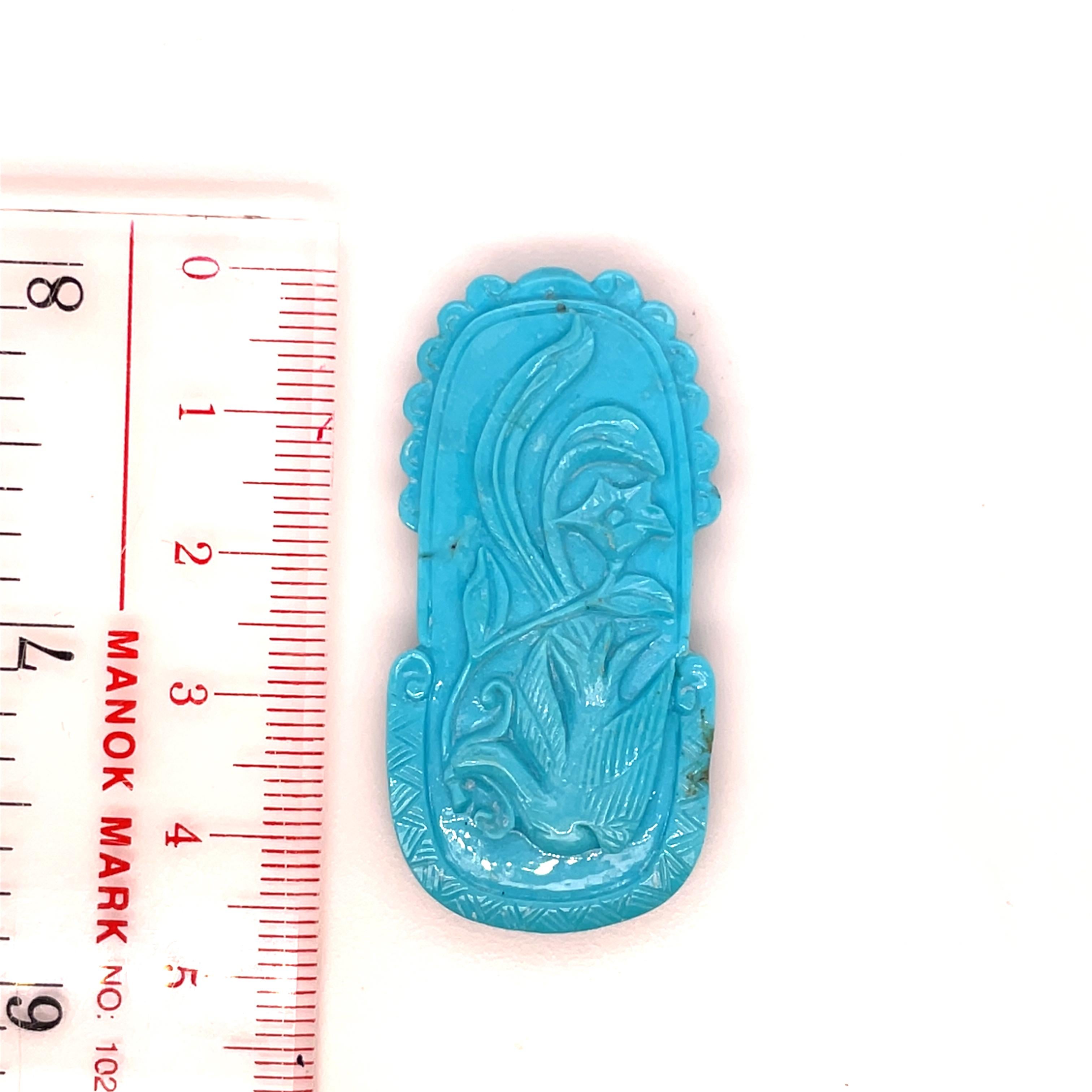 Lady turquoise Pendant Cts 43.15 For Sale 5