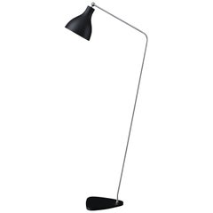 'Lady V' Inclinata Floor Lamp in Chrome and Textured Black for Tato Italia