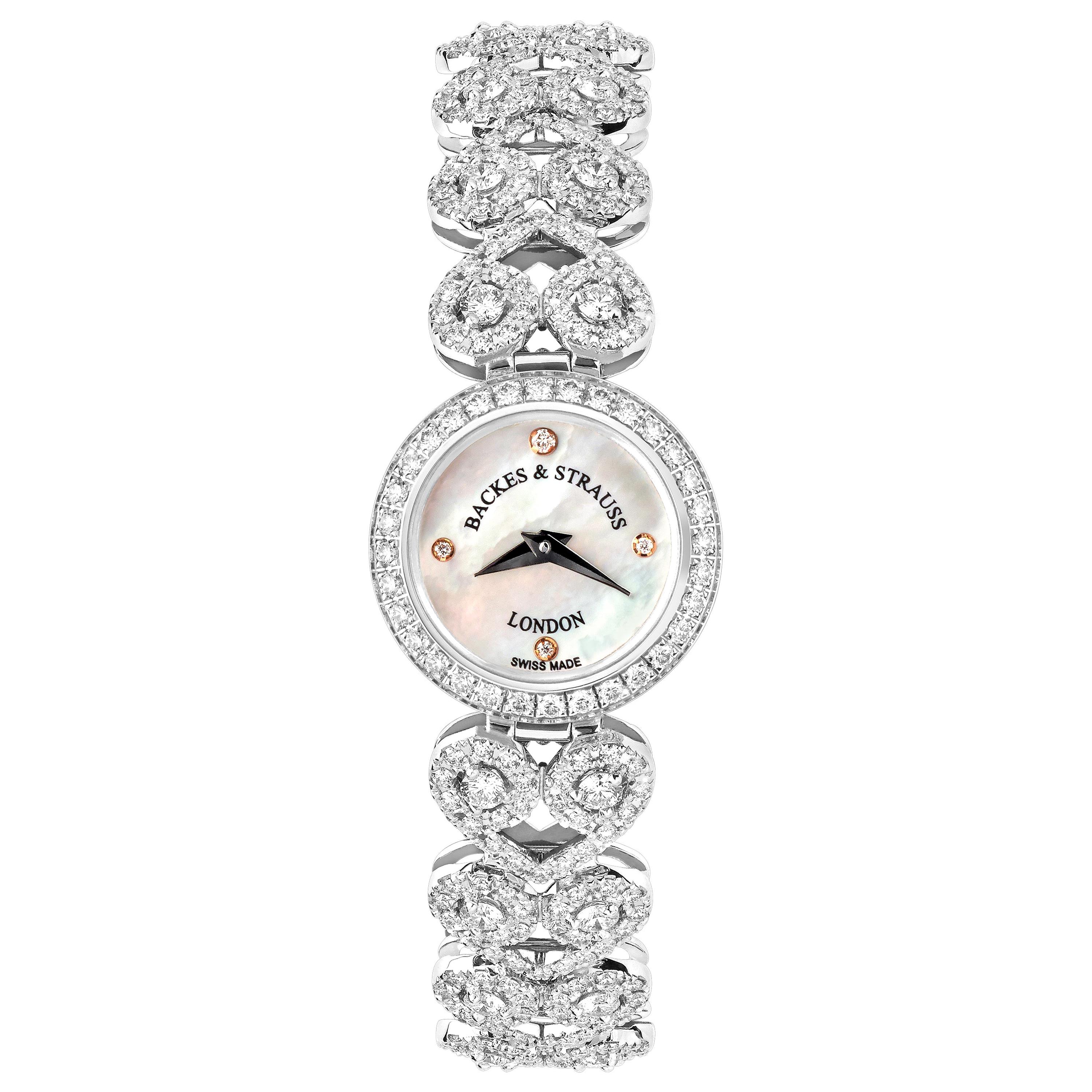 Lady Victoria Luxury Diamond Watch for Women, White Gold For Sale