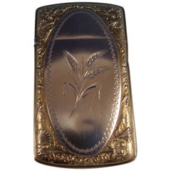 Vintage Lady Washington by Gorham Sterling Silver Card Case #165 with Wheat Design