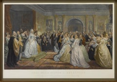 "Lady Washington's Reception, " Engraved by A. H. Ritchie, Antique Print, 1865