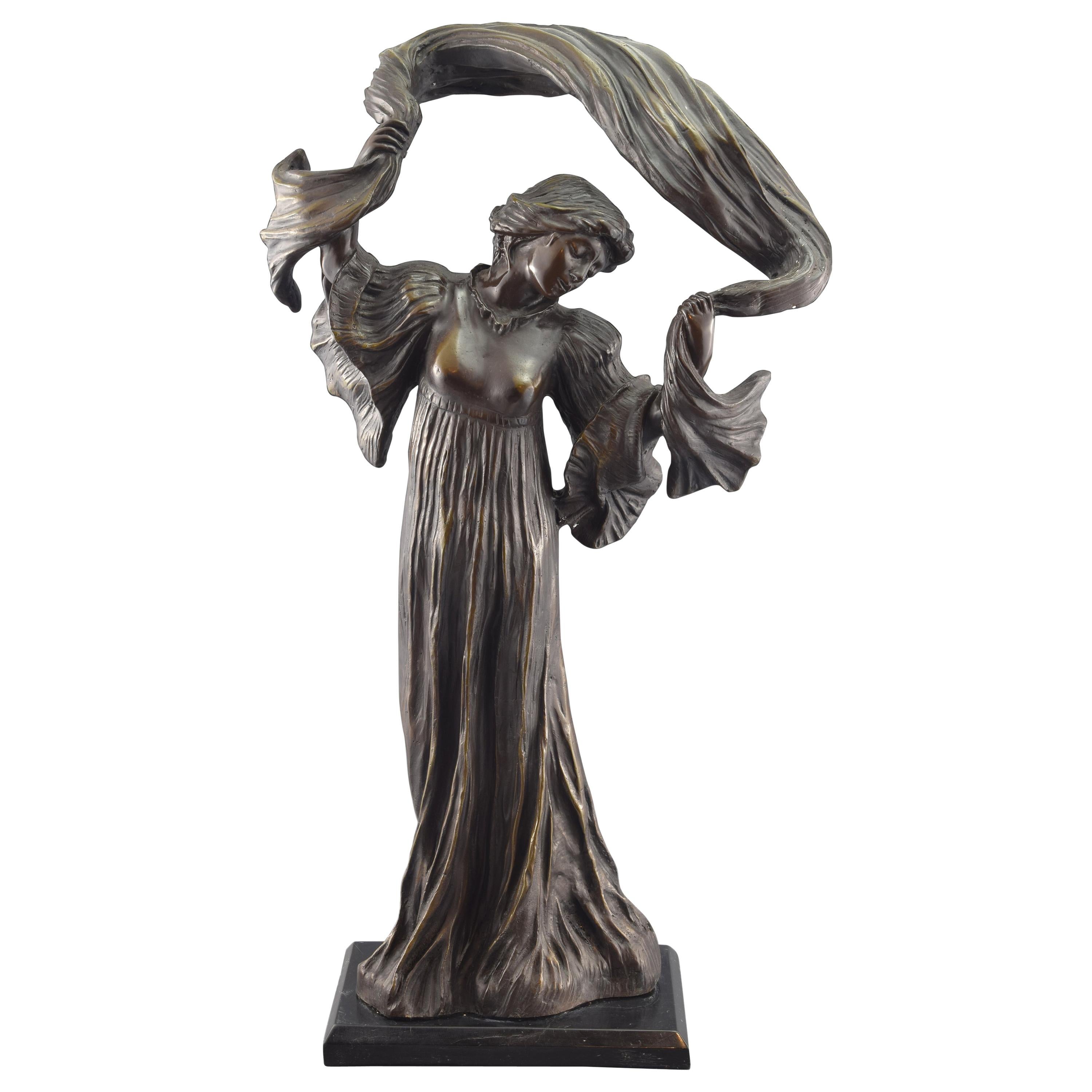 Lady with Shawl, Bronze, after Models from Agathon Léonard 'Dit', ‘1841-1923’