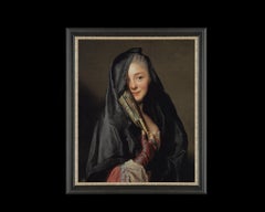 Lady with the Veil, After Gustavian Oil Painting by Alexander Roslin