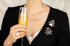 Ladybug Brooch Pair Diamond Onyx Design by Ella Gafter