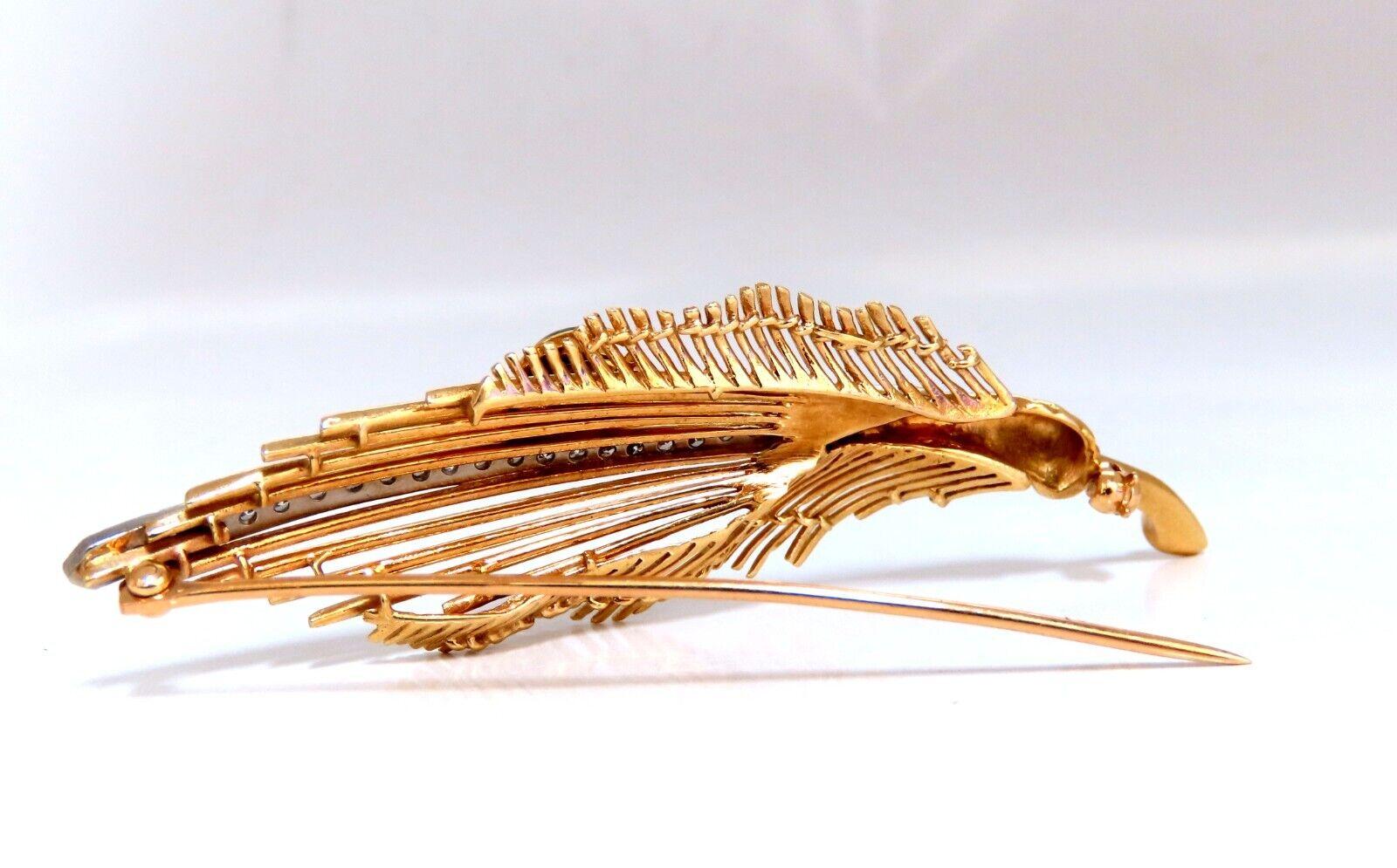 Women's or Men's Ladybug on Feather Vintage Gold Pin 14kt Large For Sale