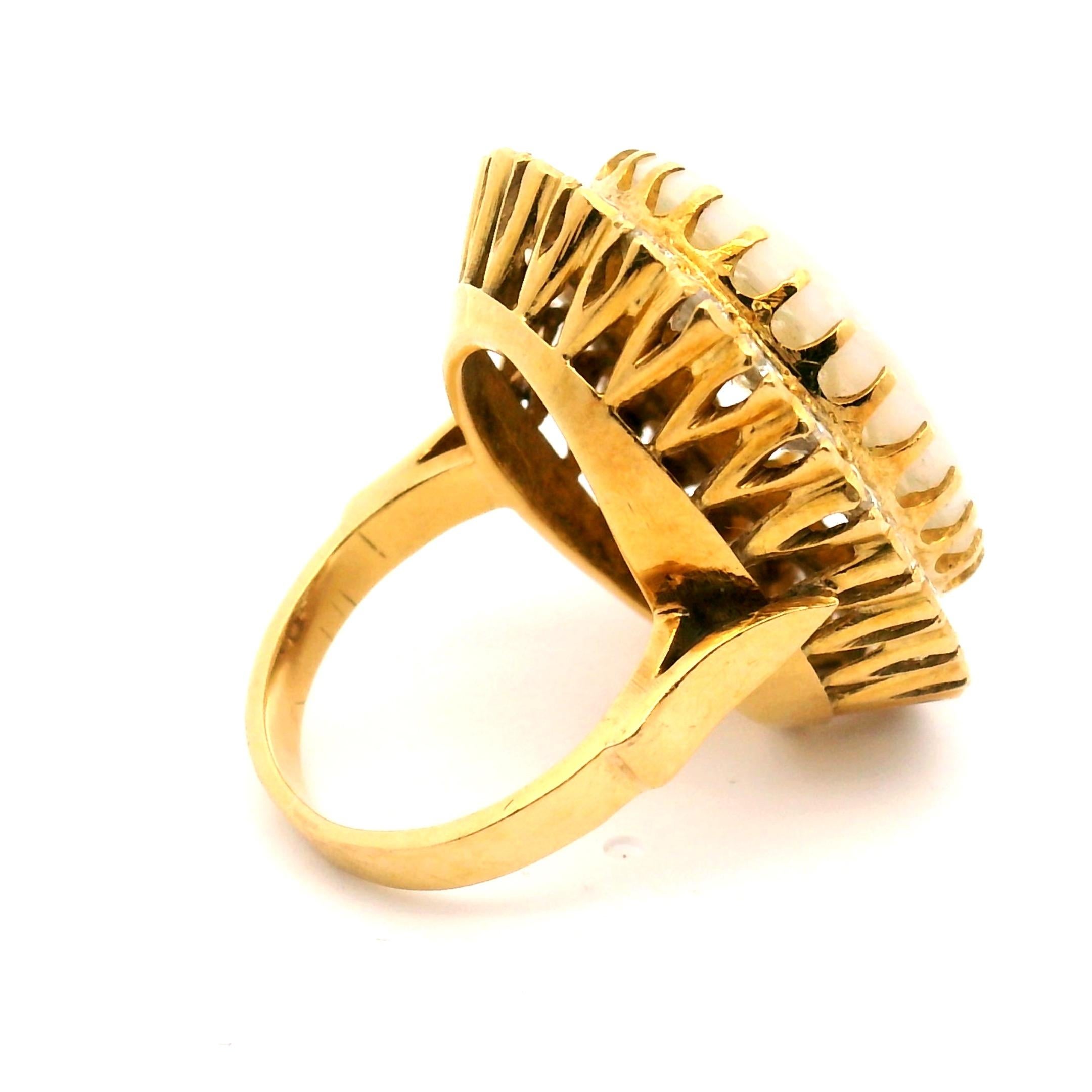 Donna 6,95ct. Anello con Opale e Diamante in vendita 2