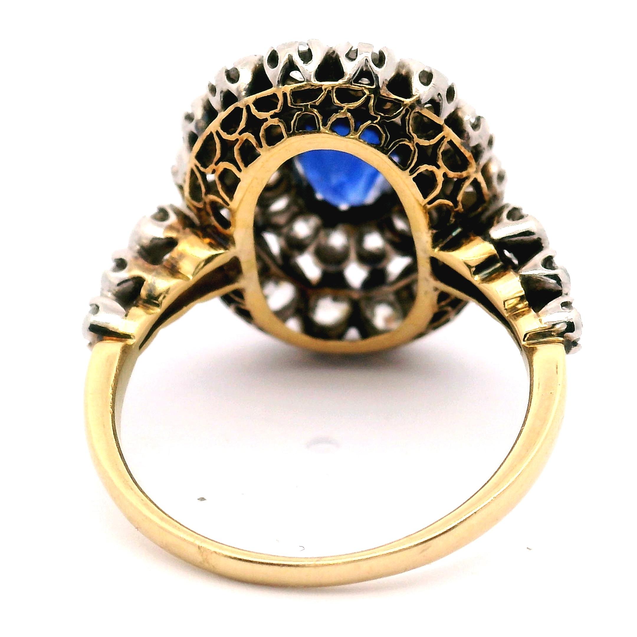 Anillo Antiguo de Zafiro y Diamantes para Dama 1