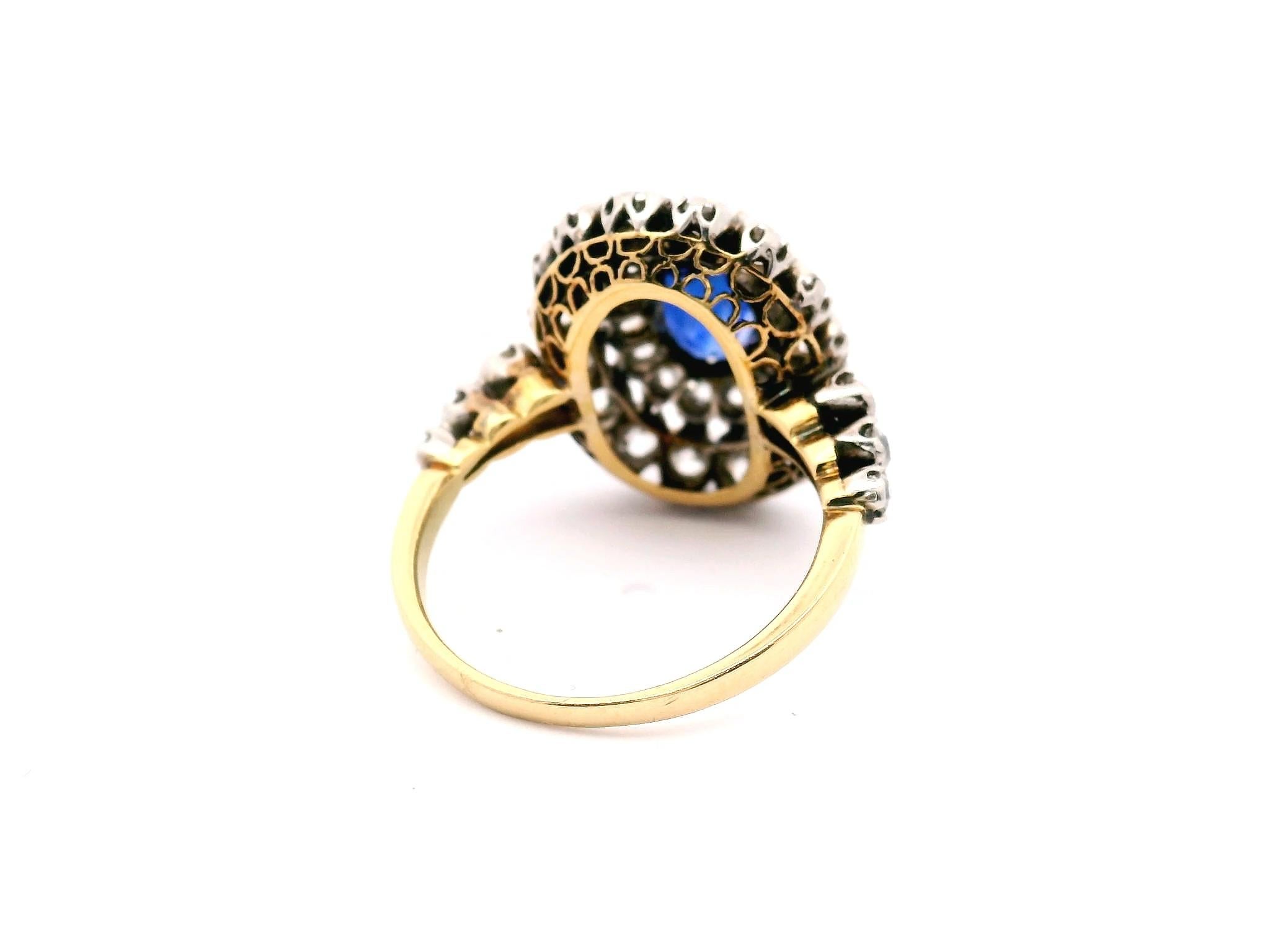 Anillo Antiguo de Zafiro y Diamantes para Dama 5