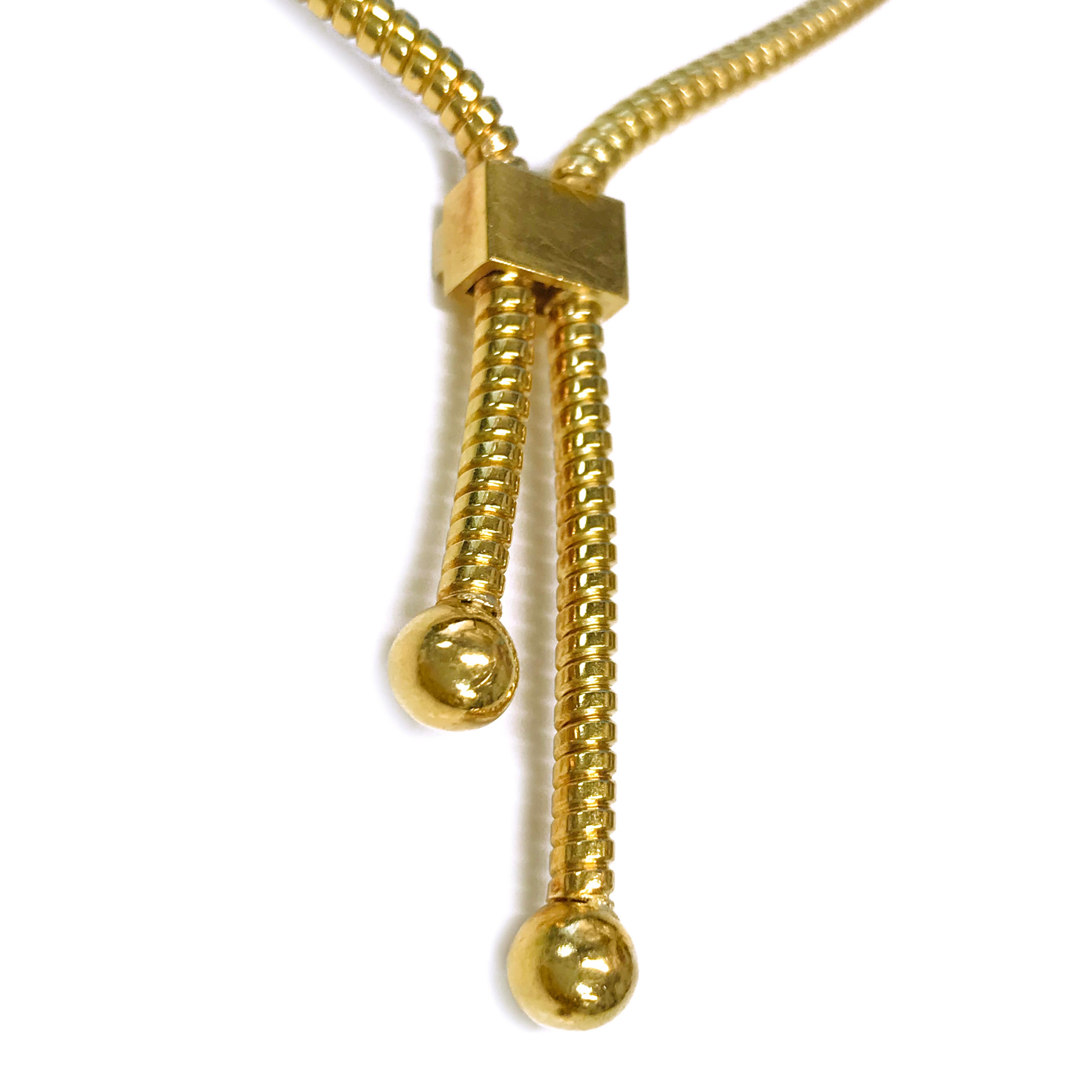 Lady's Bolo-Style 18 Karat Yellow Gold Necklace (Retro) im Angebot