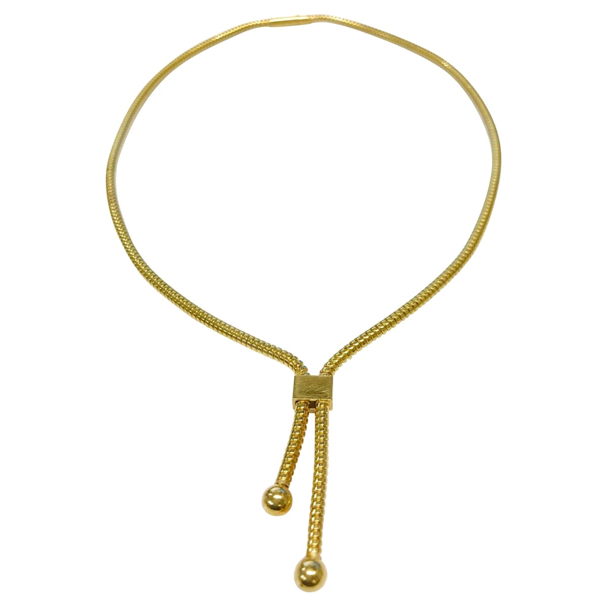 Lady
s Bolo-Style 18 Karat Yellow Gold Necklace