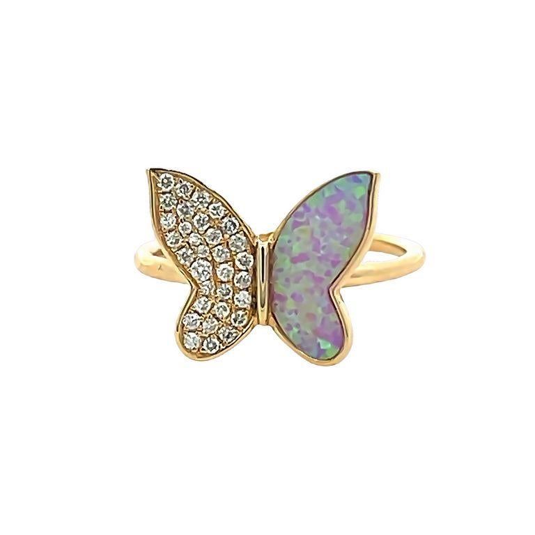 Introducing the stunning Diamond Butterfly Ring, a true masterpiece that is sure to take your breath away! This beautiful ring features a delicate butterfly design that captures the essence of nature's beauty and grace. This fashion ring is made in