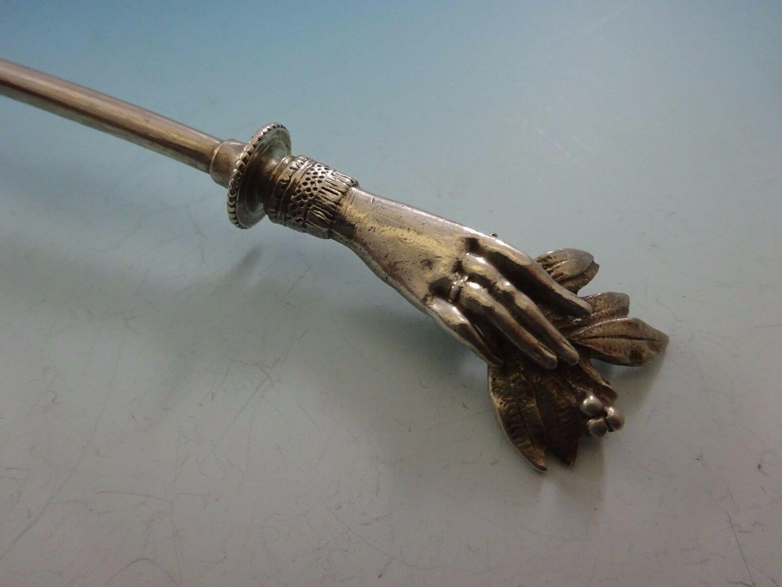 Ladies by Gorham Sterling Silver Cracker Scoop Realistic Hand 3D Figural Art In Excellent Condition In Big Bend, WI