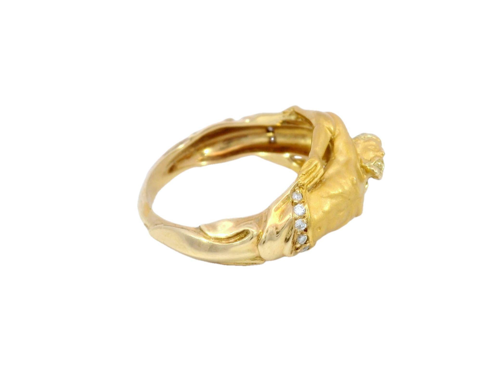 Round Cut Lady's Carrera y Carrera Eden Diamond Ring in 18K Yellow Gold