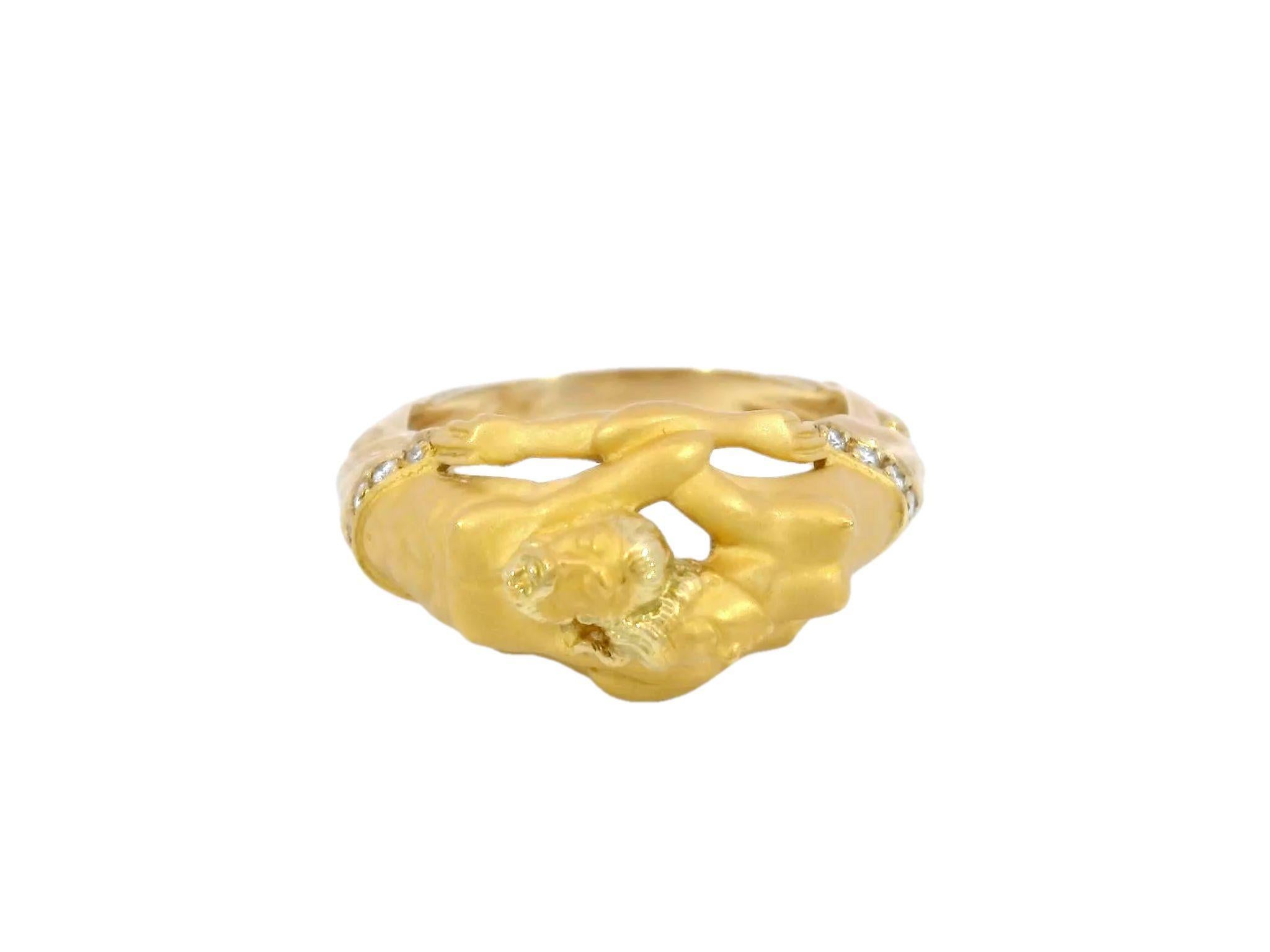 Lady's Carrera y Carrera Eden Diamond Ring in 18K Yellow Gold In Excellent Condition In Fairfield, CT