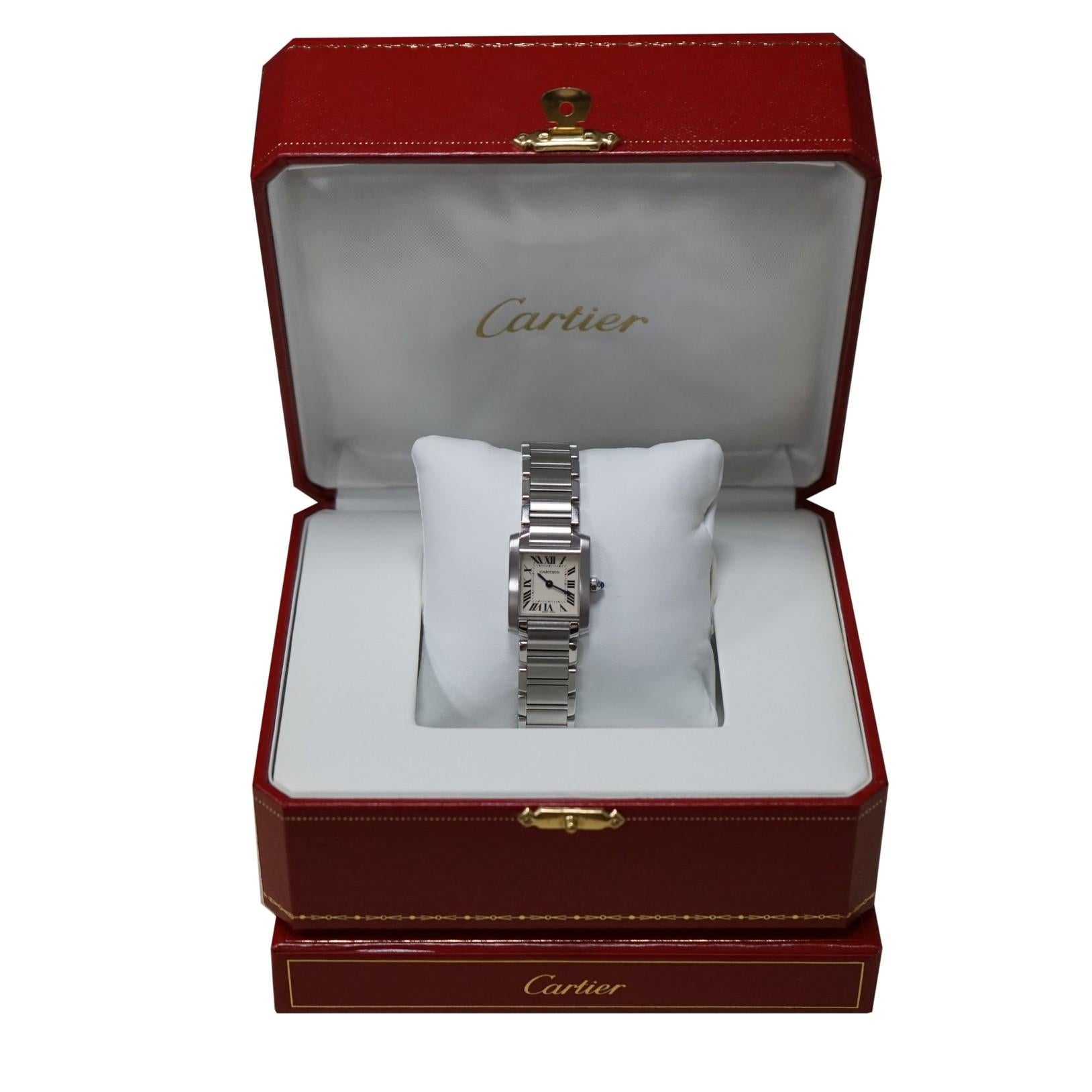 Ladies Cartier Tank Francaise PM Stainless Steel 2
