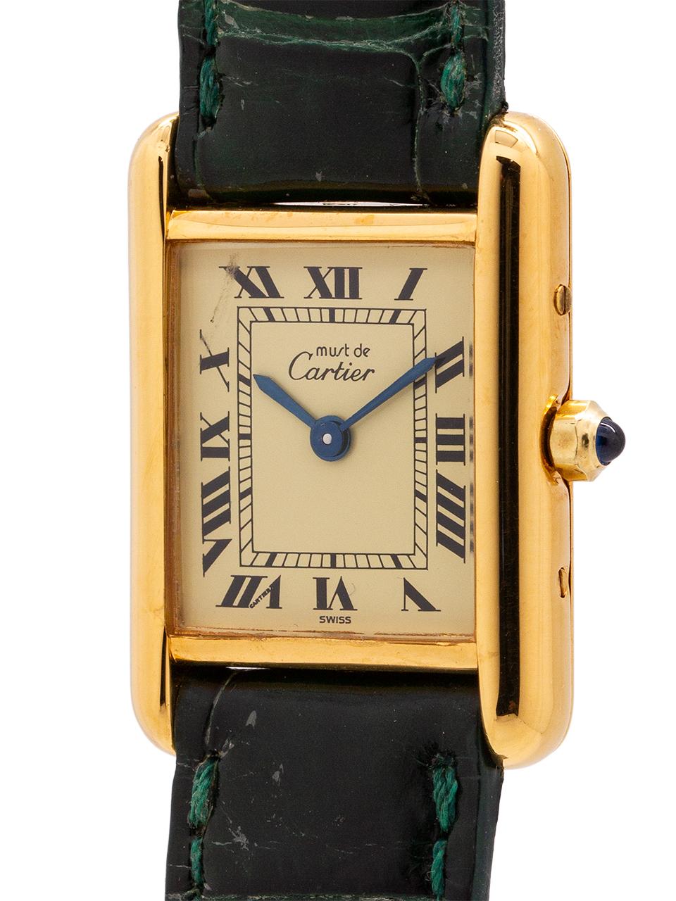 Ladies Cartier Tank Louis Vermeil Quartz Watch, circa 2000s In Excellent Condition In West Hollywood, CA