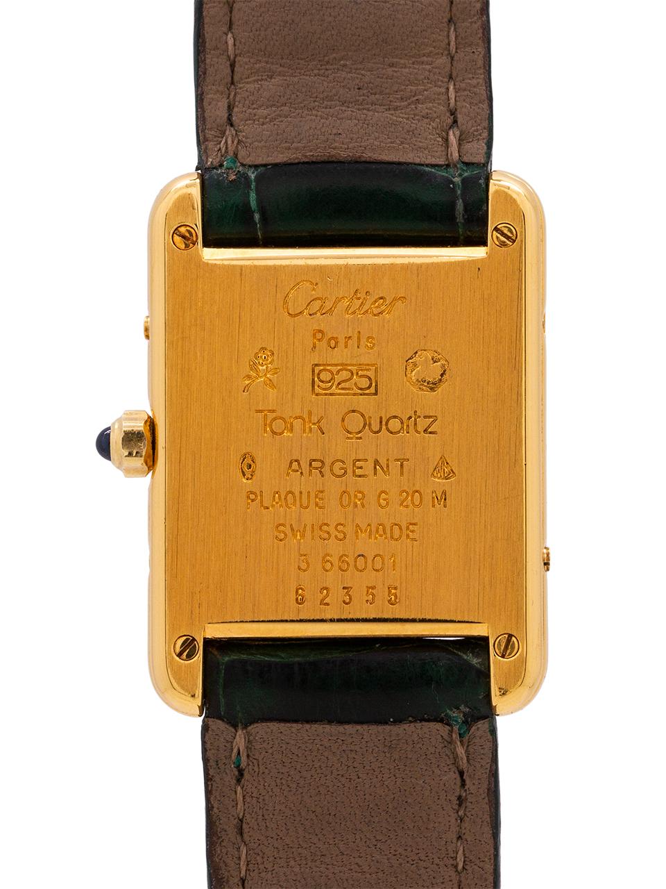 Women's Ladies Cartier Tank Louis Vermeil Quartz Watch, circa 2000s