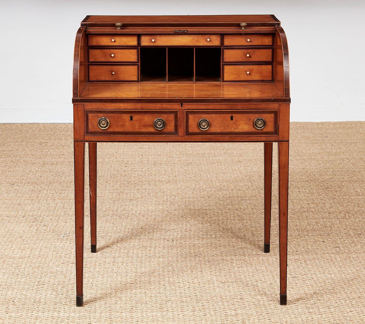 Sheraton Tambour Desk In Good Condition For Sale In Greenwich, CT