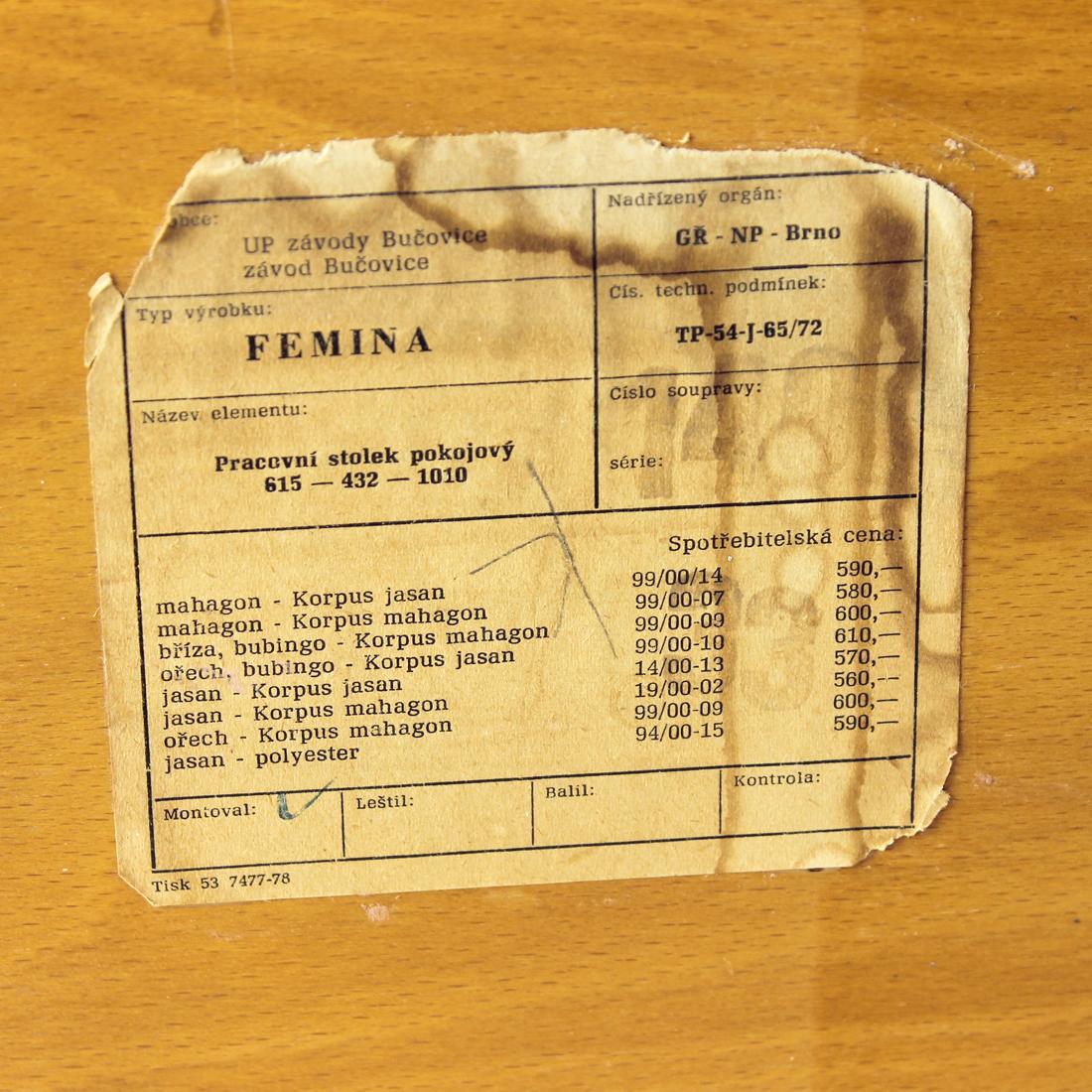 Escritorio o tocador de señora en caoba, Checoslovaquia, años 70 Abedul en venta