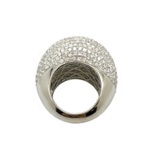 Lady's Diamond 8.04 tcw Pave - Set Domed Cocktail Ring 18k White Gold