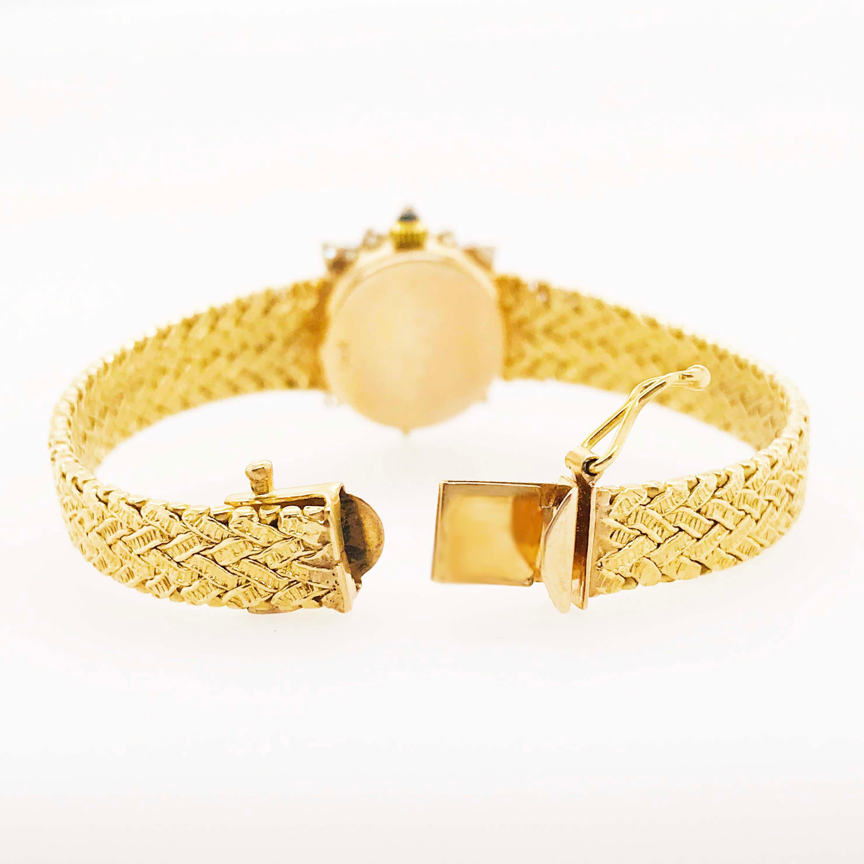 Women's Ladies Dress Watch, Geneve Quartz 1.50 Carat Diamond Dial and Gold Textured Band