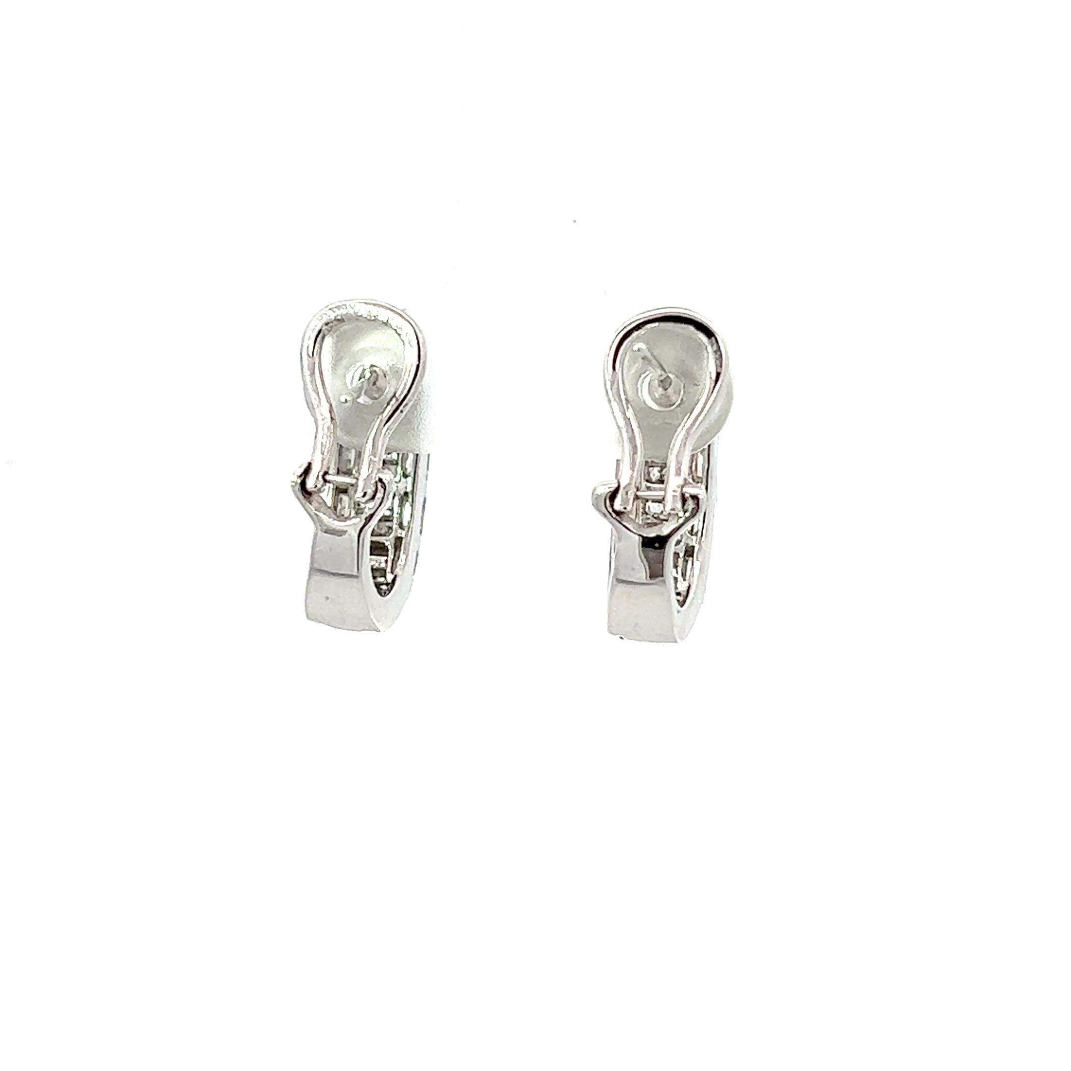 Emerald Cut Lady's Earrings 14KW Gold with Diamonds  1.0CT For Sale