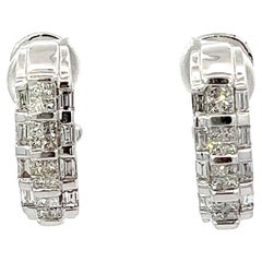 Boucles d'oreilles femme en or 14KW avec diamants  1.0CT