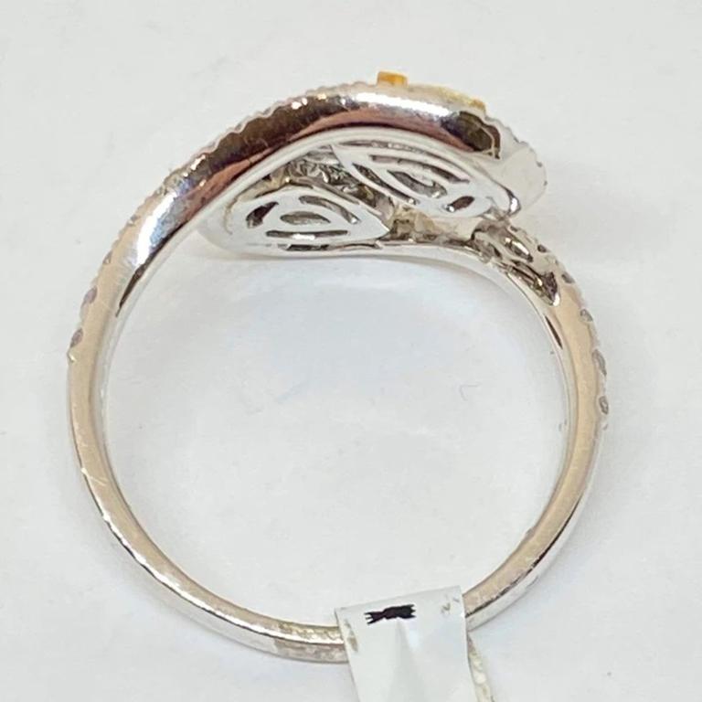 Lady's Fancy Yellow Pear Diamond Swirl Fashion Ring 14k Tt 1.03 Ctw In New Condition In Carmel-by-the-Sea, CA