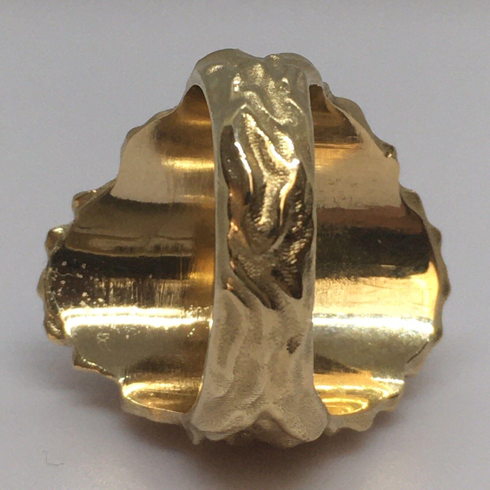 Art Nouveau Lady’s Lion Face Diamond Ring 14k Yellow Gold Weighting 13.7 Gram Leo For Sale