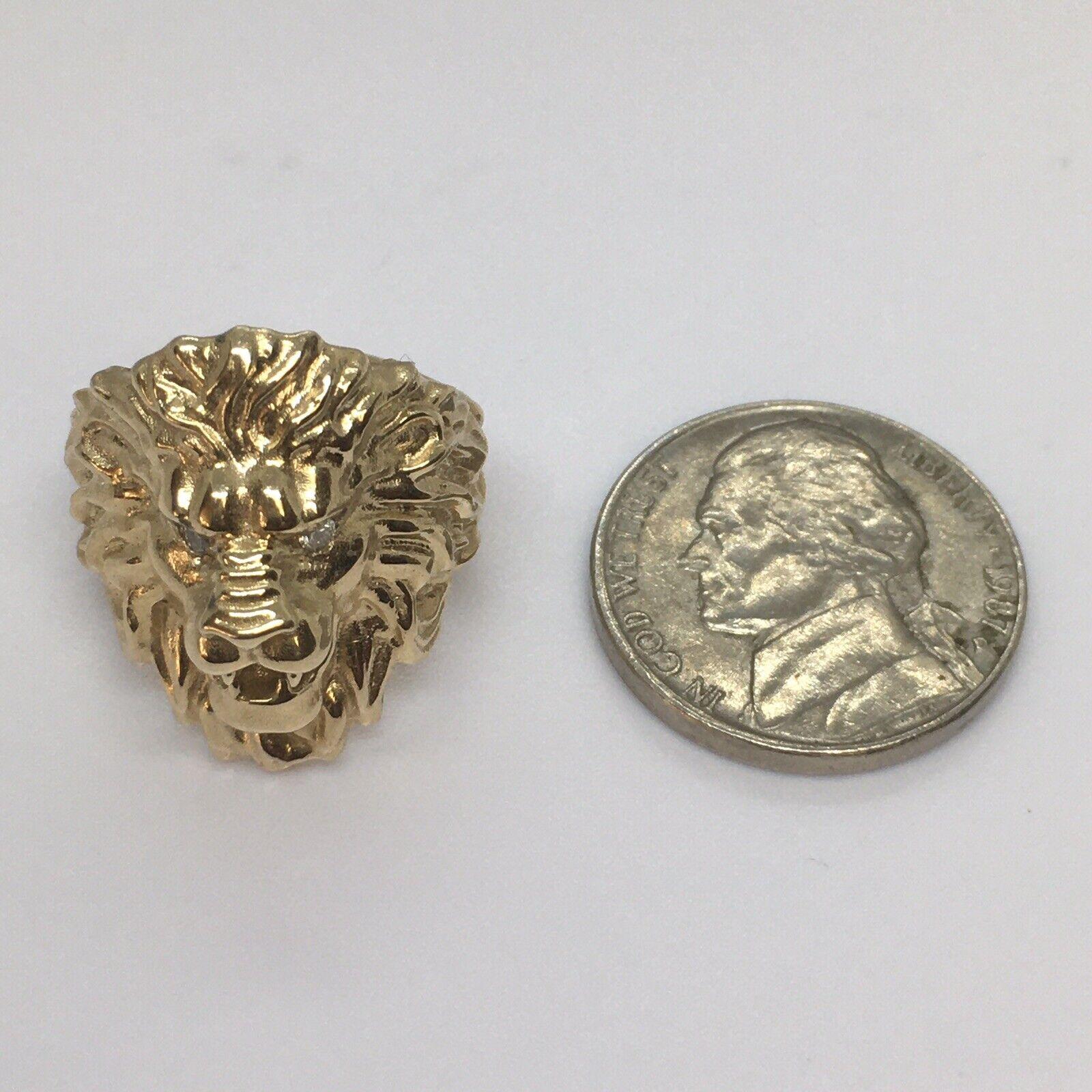 Lady’s Lion Face Diamond Ring 14k Yellow Gold Weighting 13.7 Gram Leo In New Condition For Sale In Santa Monica, CA