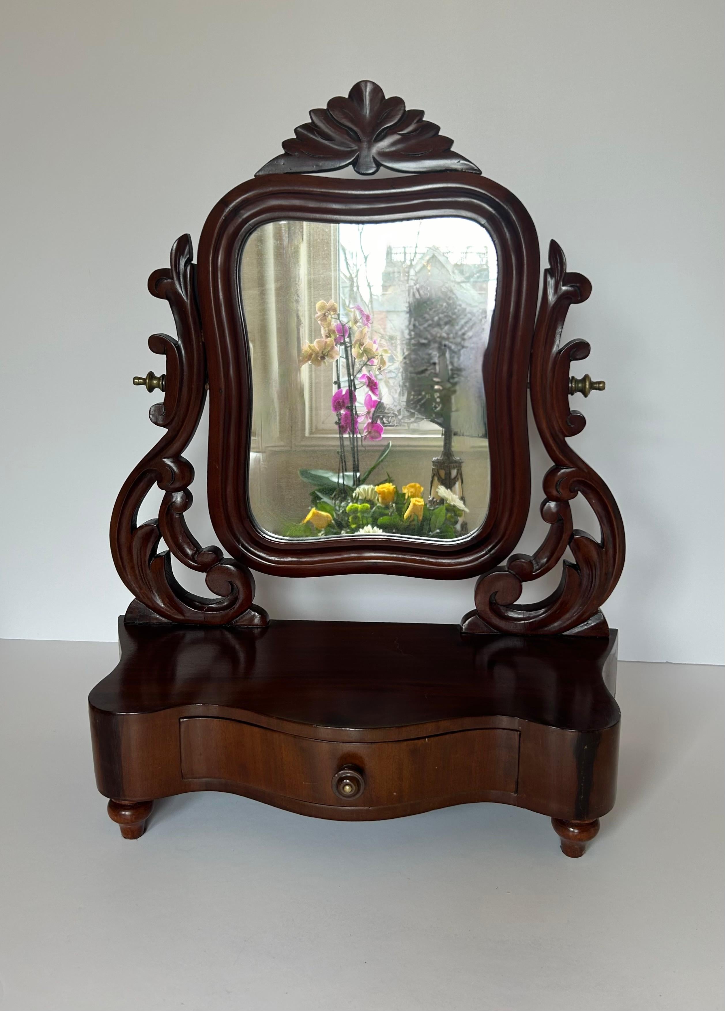  Lady's Mahogany Dressing Mirror, Circa 1850, from Portugal For Sale 1