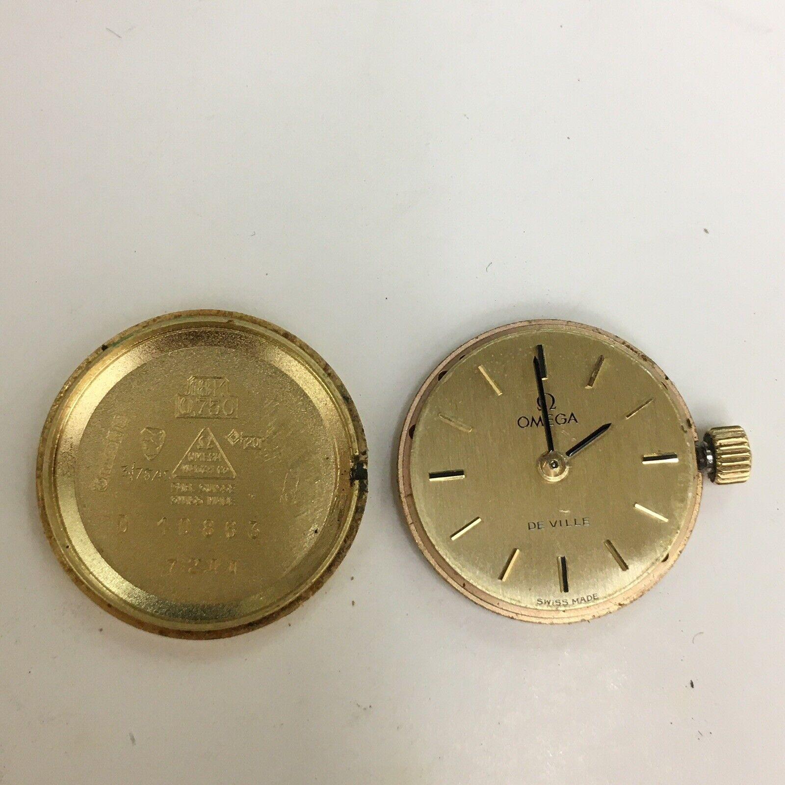 Lady's Omega Deville 18K Yellow Solid Gold Mechanical Watch In Good Condition In Los Angeles, CA