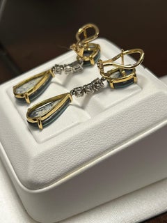 Lady's Opal and Engagement Ring in 14k Yellow Gold