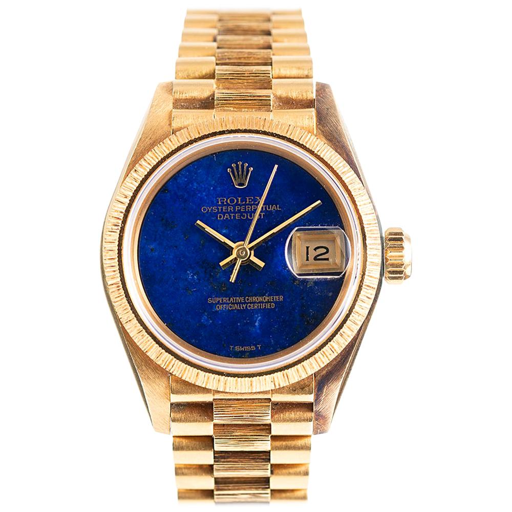 Lady’s Rolex Datejust with Bark Finish and Lapis Lazuli Dial
