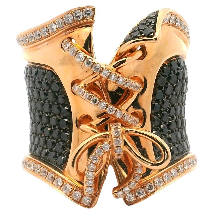 Lady's Rose Gold Bustier Diamond Ring
