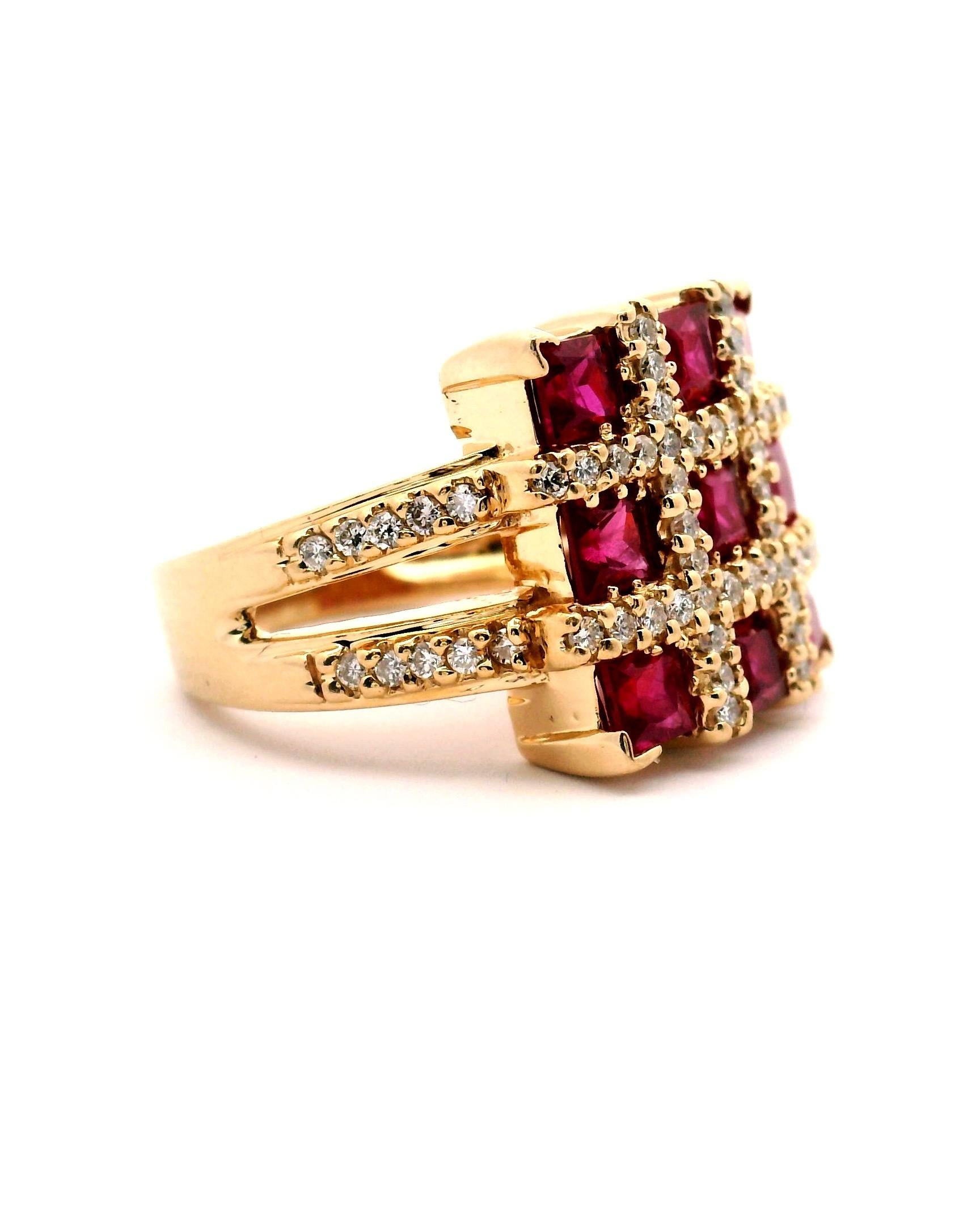 Anello con rubino e diamante da donna In condizioni buone in vendita a Sausalito, CA