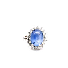 Lady's Sapphire Diamond Halo Ring